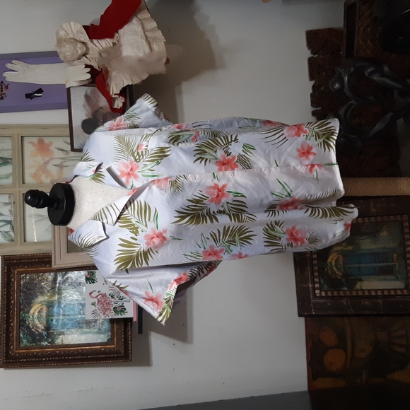 Apt. 9 Other - Womens Hawaiian Shirt Button up top Blouse APT 9 Plus Intimates sleepshirt b46